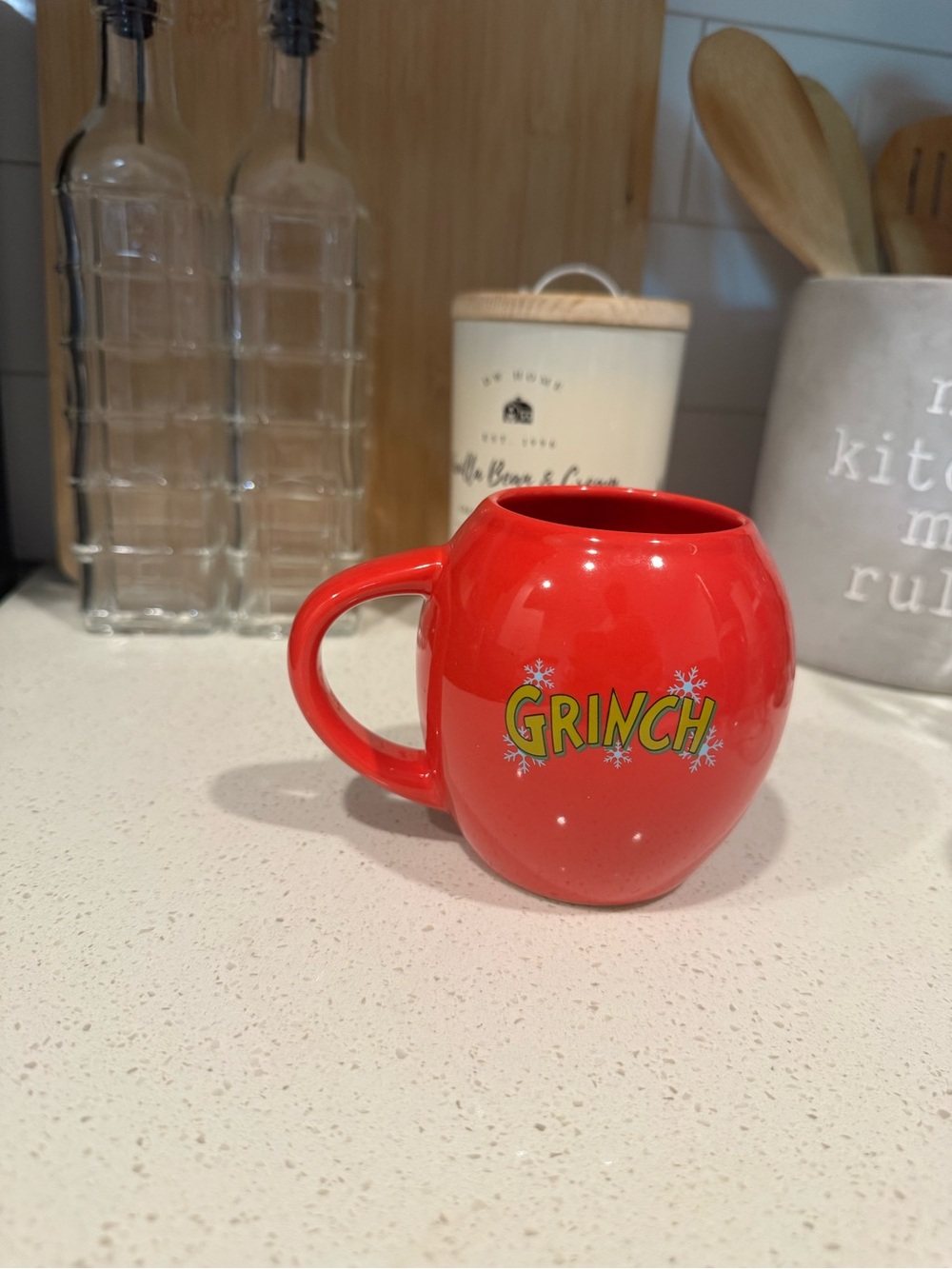Red Grinch Ceramic Mug - Branded Holiday Beverage Cup